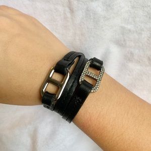 Tory Burch Pave Link Plato Triple Wrap Bracelet